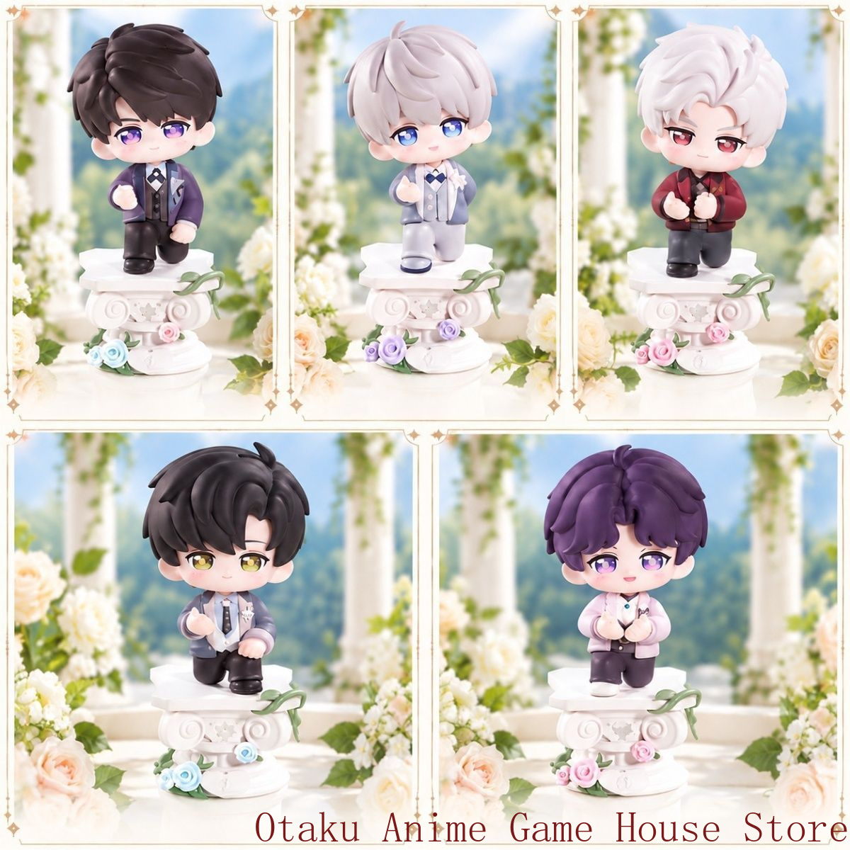 Desk Accessories - ラブ＆ディープスペース シラス・ザビエル・ケイレブ・ゼイン・ラファエル アニメフィギュア デスクトップオーナメント ディスプレイフィギュア 誕生日プレゼント
