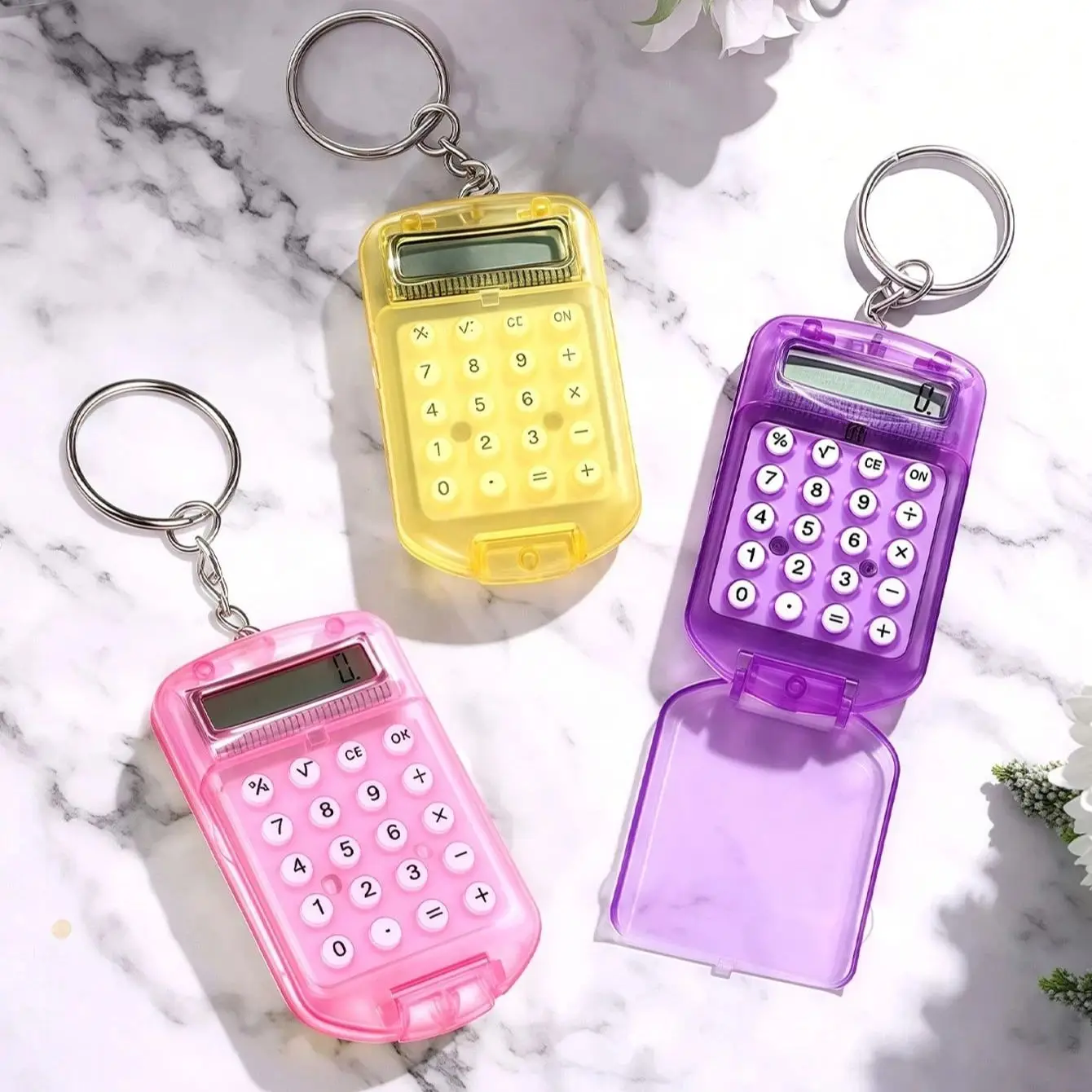 キーホルダー付きのミニチュア漫画風電卓。8桁表示で、持ち運び - Scientific Calculator For Secondary School のレビューと価格