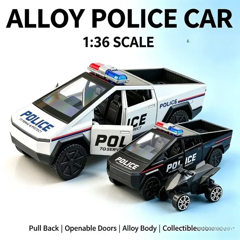 新製品：1/36スケールの警察用ピックアップトラック合金製モ - Desk Accessories のレビューと価格