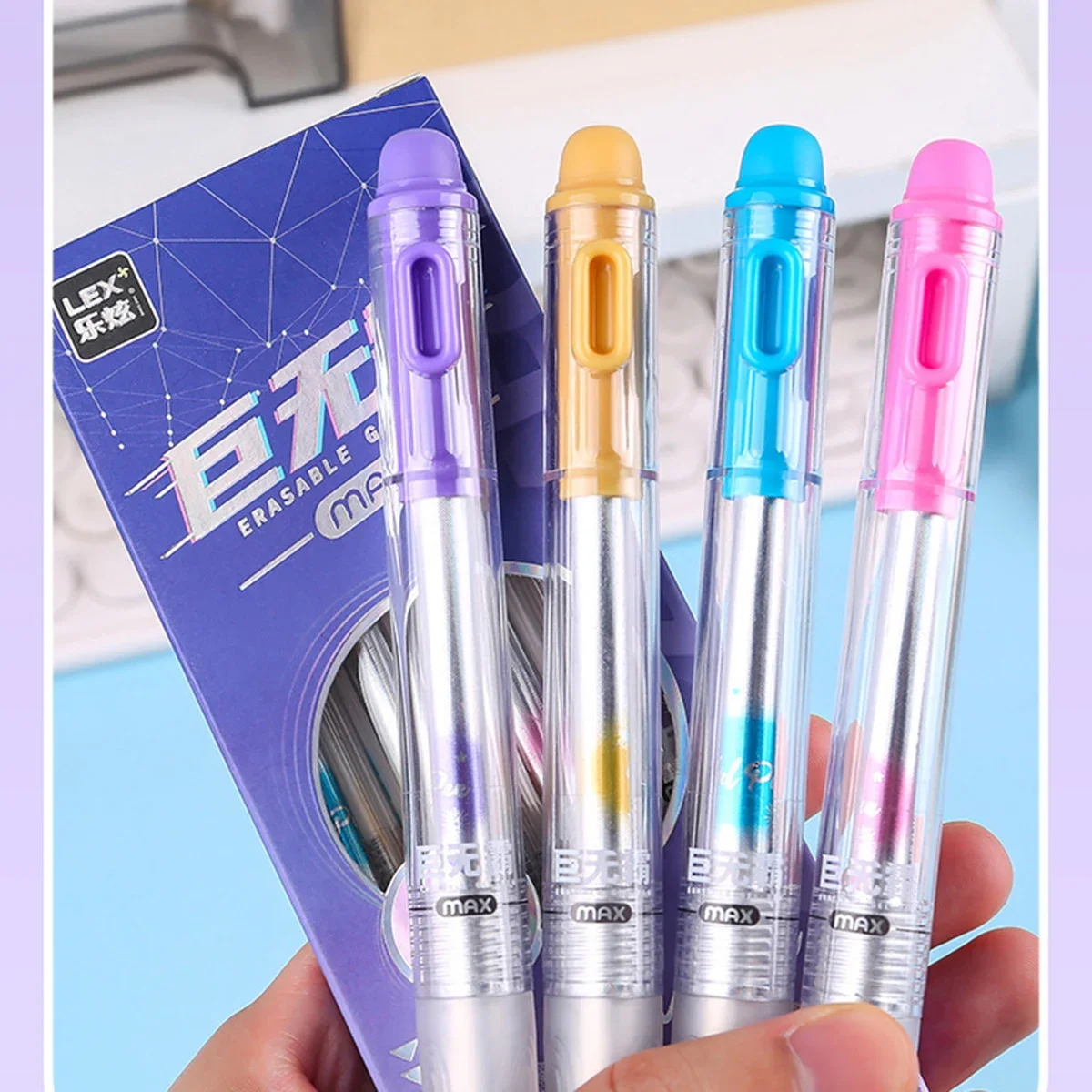 4本セット、繰り出し式で消せるジェルボールペン、0.5mmの - Retractable Eraser Pen Click のレビューと価格