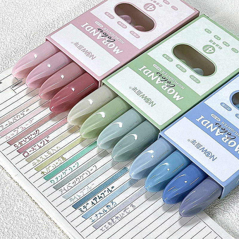 4本セット モランディグラデーション デュアルチップ蛍光ペン - Pastel Highlighter Set Double Ended のレビューと価格