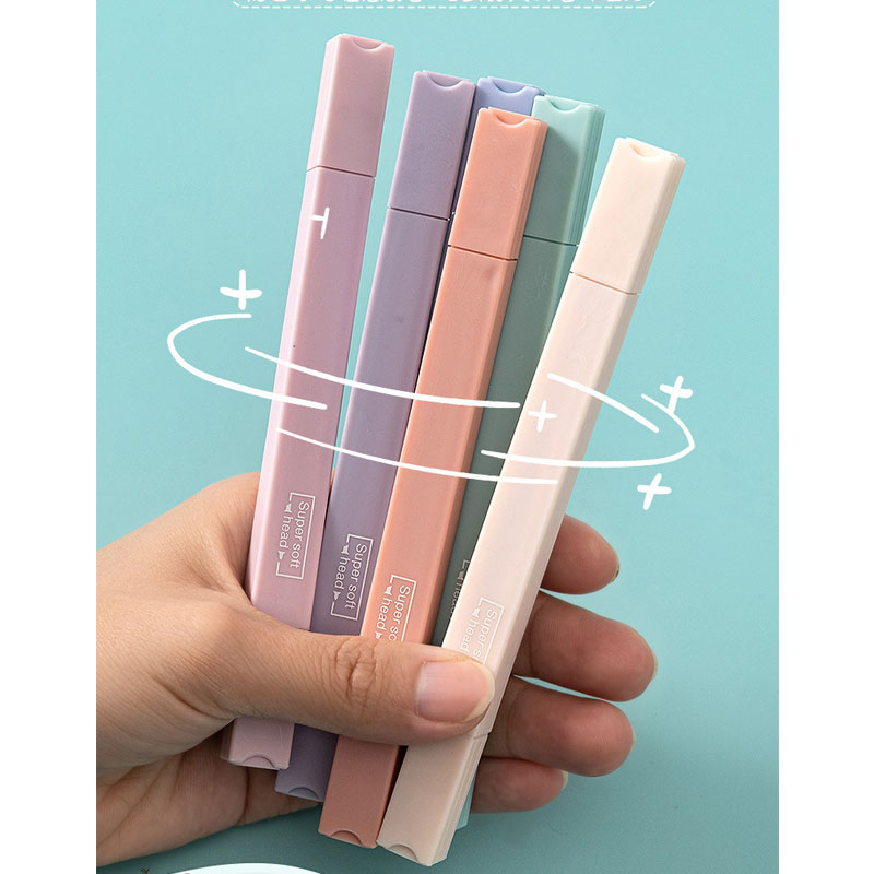6 個両面蛍光ペンセットかわいい色のマンガマーカーパステル文 - Pastel Highlighter Set Double Ended のレビューと価格