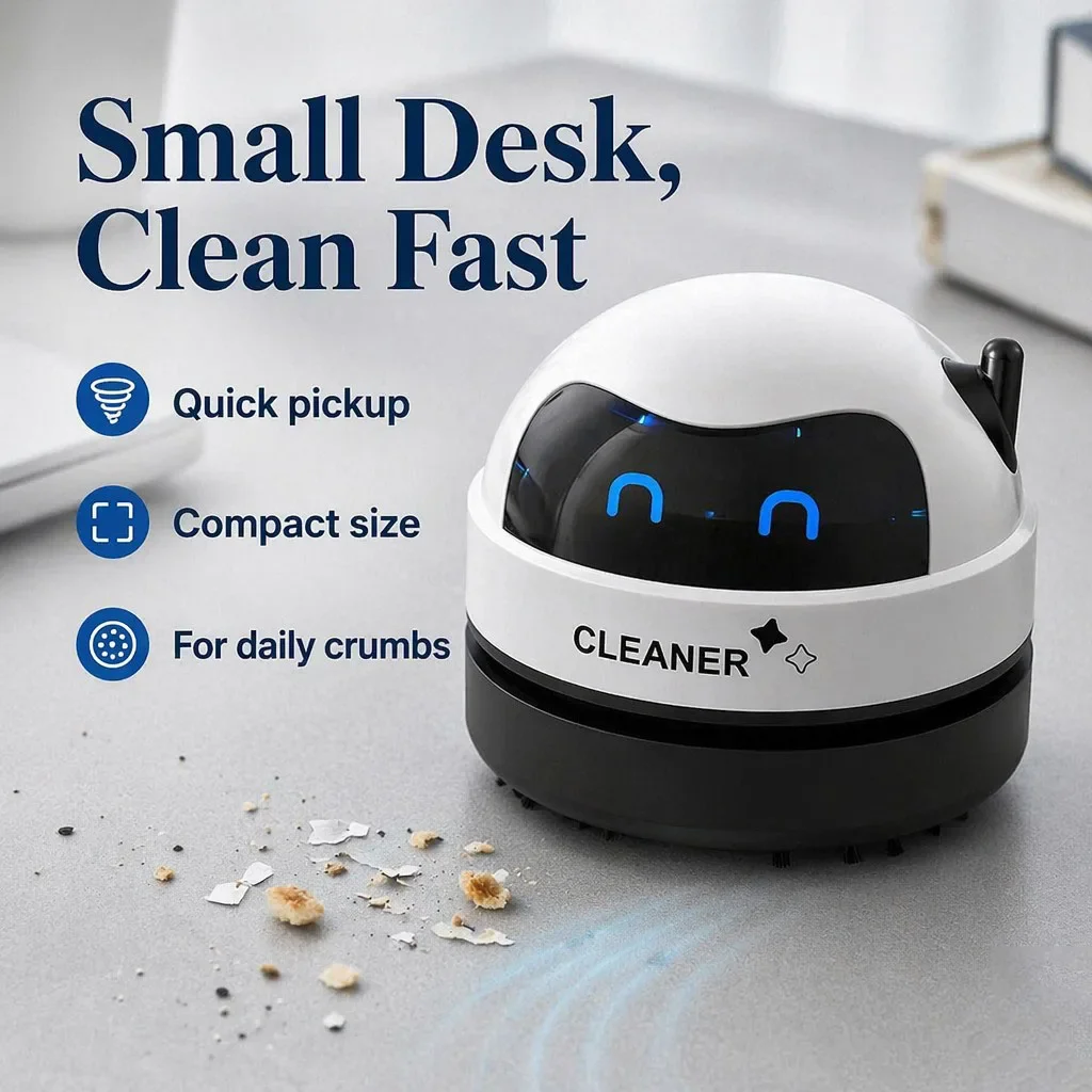 ポータブルミニデスクトップ掃除機 360 °   スパイラル - Mini Desktop Vacuum Cleaner For Eraser Dust のレビューと価格